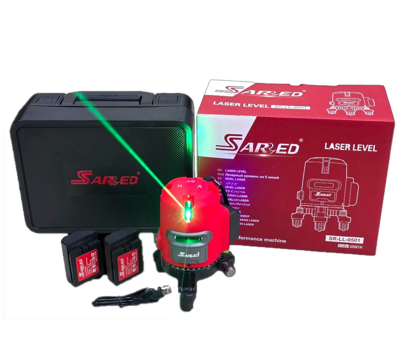 Sarred 5-Line Laser Level – Professional Self-Leveling Tool for Precision Work