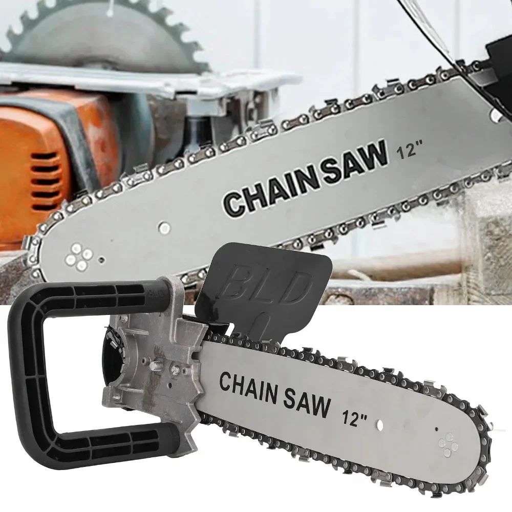 angle grinder chainsaw conversion kit with chain guide bar and handle